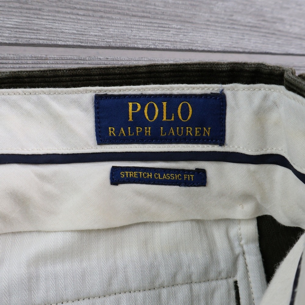 Polo Ralph Lauren Corduroy Stretch Classic Fit Pants Men 38x30 Olive - Picture 3 of 8